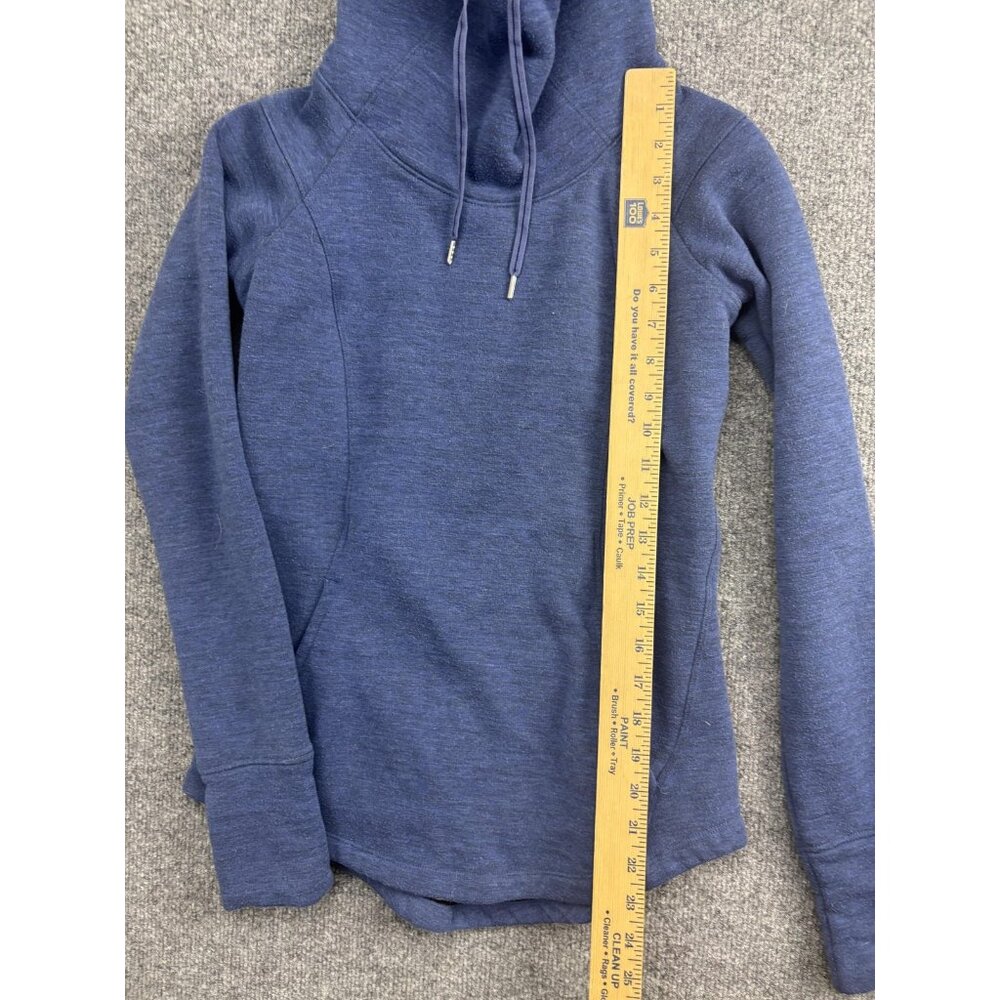 Marmot Hoodie Sweatshirt Womens XS Blue Fleece Pullover Kangaroo Pocket - Picture 3 of 7
